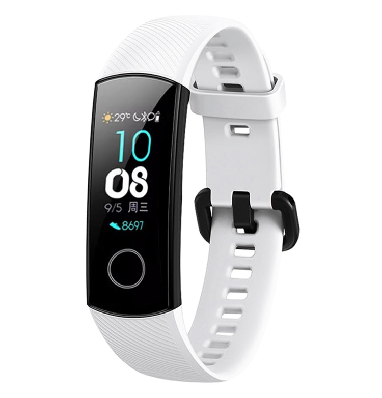 Solid Color Silicone Watch Band for Huawei Honor Band 4(White) by buy2fix