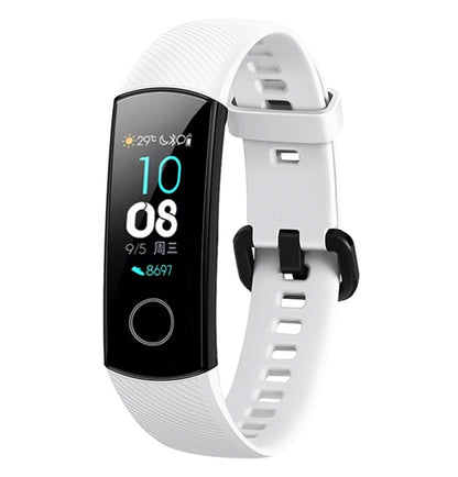 Solid Color Silicone Watch Band for Huawei Honor Band 4(White) by buy2fix