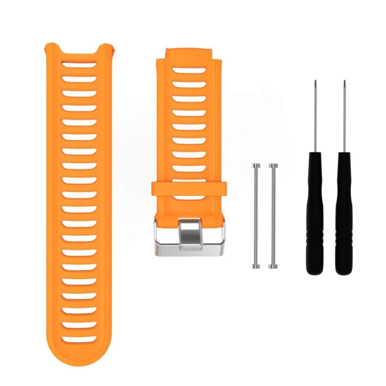 Solid Color Silicone Watch Band for Garmin Forerunner 910XT(Orange) - Watch Bands by buy2fix | Online Shopping UK | buy2fix