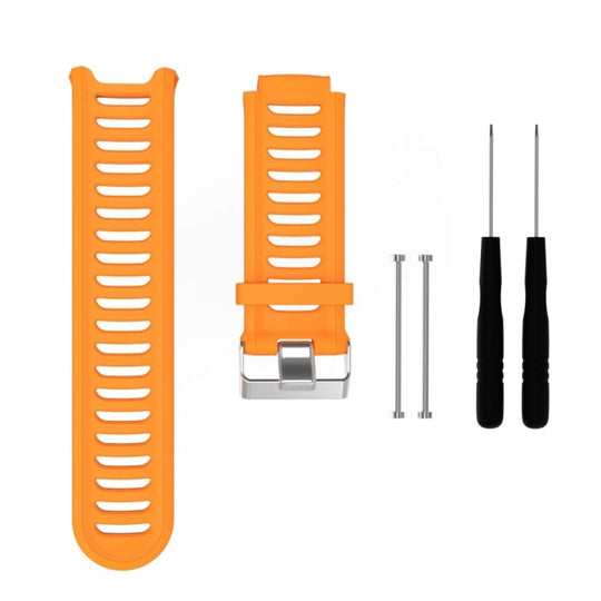 Solid Color Silicone Watch Band for Garmin Forerunner 910XT(Orange)