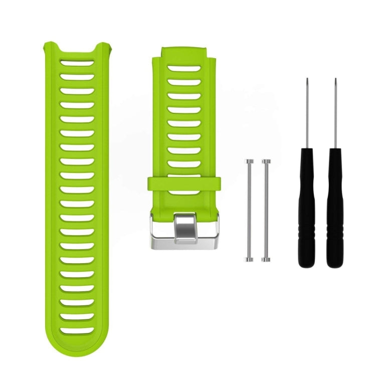 Solid Color Silicone Watch Band for Garmin Forerunner 910XT(Green) - Watch Bands by buy2fix | Online Shopping UK | buy2fix
