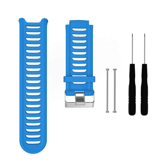 Solid Color Silicone Watch Band for Garmin Forerunner 910XT(Blue) - Watch Bands by buy2fix | Online Shopping UK | buy2fix