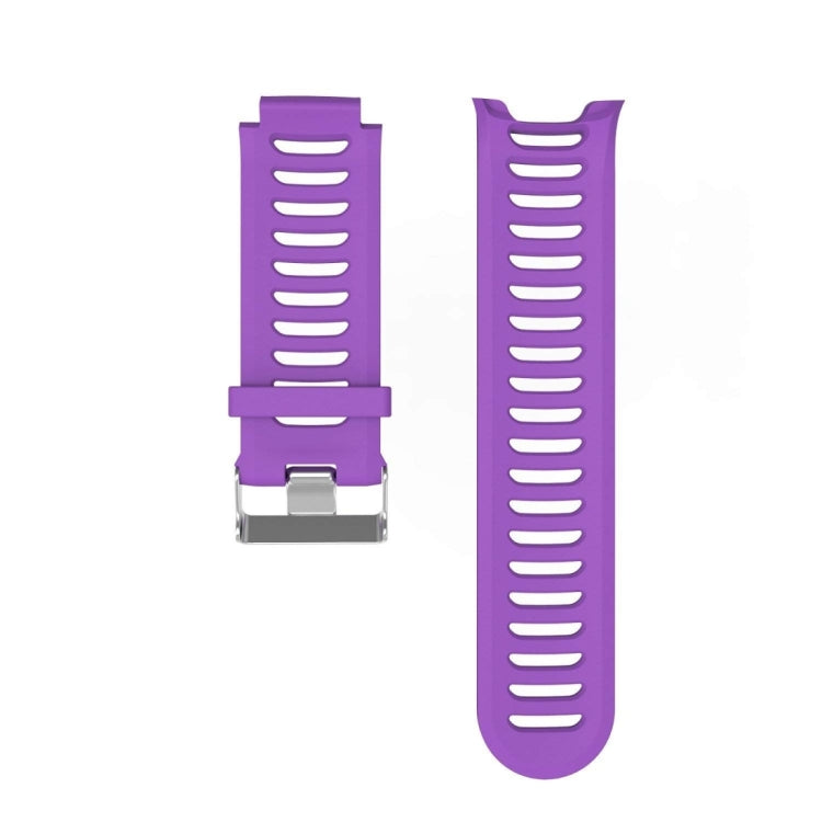 Solid Color Silicone Watch Band for Garmin Forerunner 910XT(Purple) - Watch Bands by buy2fix | Online Shopping UK | buy2fix