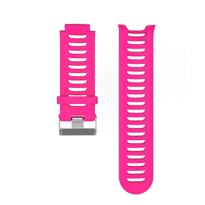 Solid Color Silicone Watch Band for Garmin Forerunner 910XT(Rose Red) - Watch Bands by buy2fix | Online Shopping UK | buy2fix