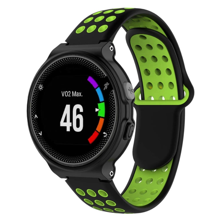 Double Colour Silicone Sport Watch Band for Garmin Forerunner 220 / Approach S5 / S20(Black+green) - Watch Bands by buy2fix | Online Shopping UK | buy2fix