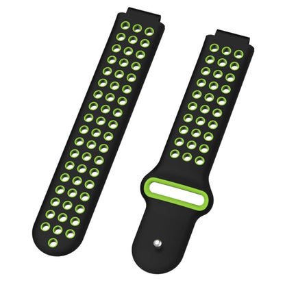 Double Colour Silicone Sport Watch Band for Garmin Forerunner 220 / Approach S5 / S20(Black+green) - Watch Bands by buy2fix | Online Shopping UK | buy2fix