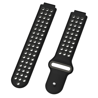 Double Colour Silicone Sport Watch Band for Garmin Forerunner 220 / Approach S5 / S20(Black Grey) - Watch Bands by buy2fix | Online Shopping UK | buy2fix