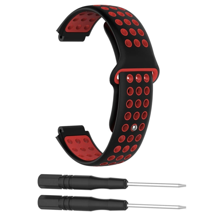 Double Colour Silicone Sport Watch Band for Garmin Forerunner 220 / Approach S5 / S20(Black Red) - Watch Bands by buy2fix | Online Shopping UK | buy2fix