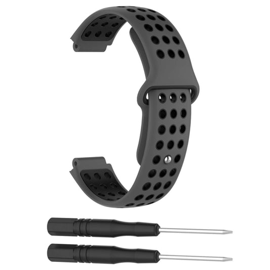 Double Colour Silicone Sport Watch Band for Garmin Forerunner 220 / Approach S5 / S20(Dark Gray) - Watch Bands by buy2fix | Online Shopping UK | buy2fix