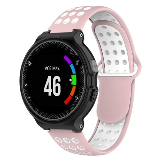 Double Colour Silicone Sport Watch Band for Garmin Forerunner 220 / Approach S5 / S20(Pink + White)