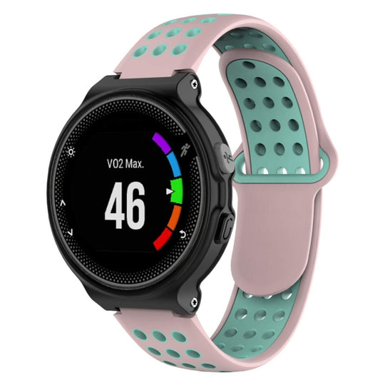 Double Colour Silicone Sport Watch Band for Garmin Forerunner 220 / Approach S5 / S20(Mint Green + Light Pink)