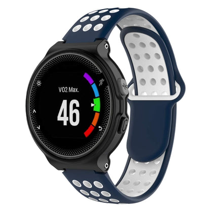 Double Colour Silicone Sport Watch Band for Garmin Forerunner 220 / Approach S5 / S20(White Blue) - Watch Bands by buy2fix | Online Shopping UK | buy2fix