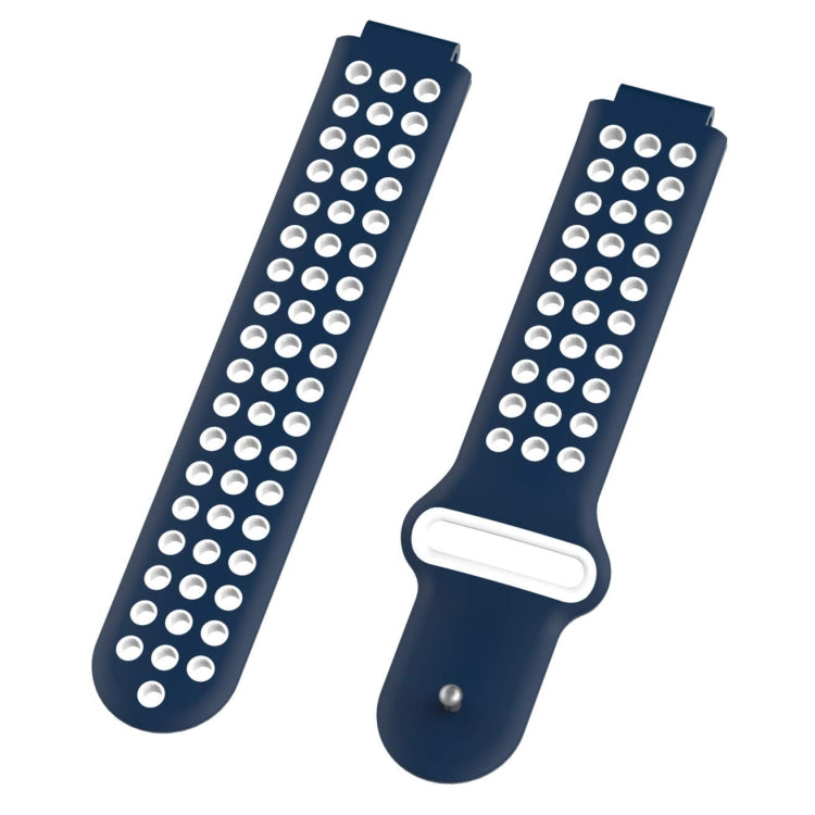 Double Colour Silicone Sport Watch Band for Garmin Forerunner 220 / Approach S5 / S20(White Blue) - Watch Bands by buy2fix | Online Shopping UK | buy2fix