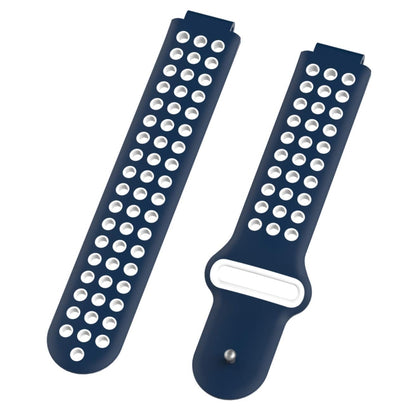 Double Colour Silicone Sport Watch Band for Garmin Forerunner 220 / Approach S5 / S20(White Blue) - Watch Bands by buy2fix | Online Shopping UK | buy2fix