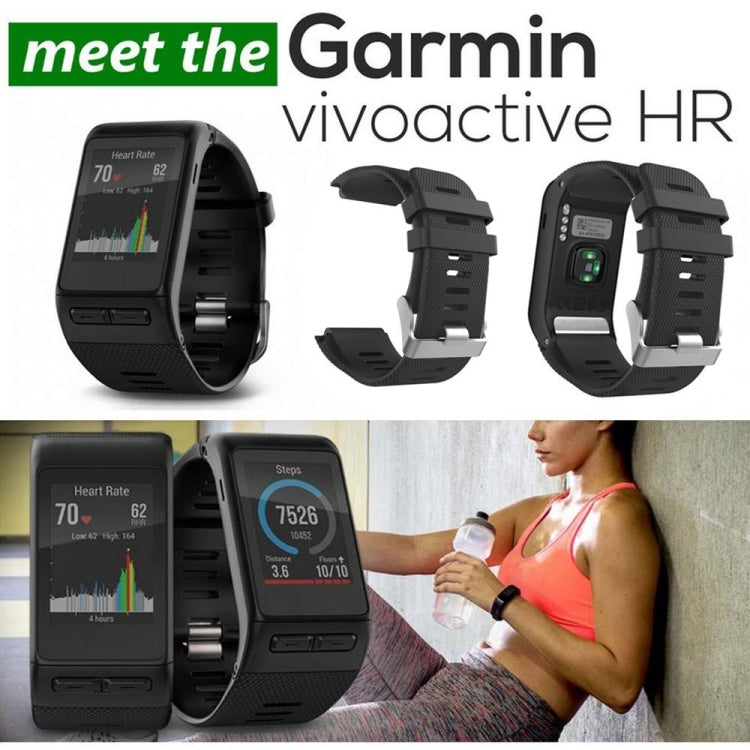Silicone Sport Watch Band for Garmin Vivoactive HR(Cyan) - Watch Bands by buy2fix | Online Shopping UK | buy2fix