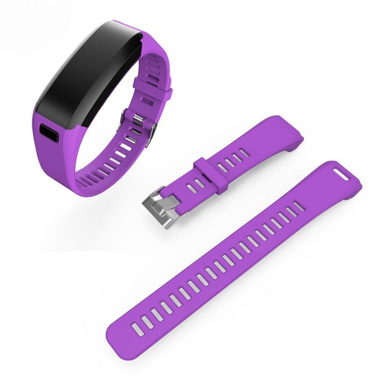 Silicone Sport Watch Band for Garmin Vivosmart HR(Purple) - Watch Bands by buy2fix | Online Shopping UK | buy2fix