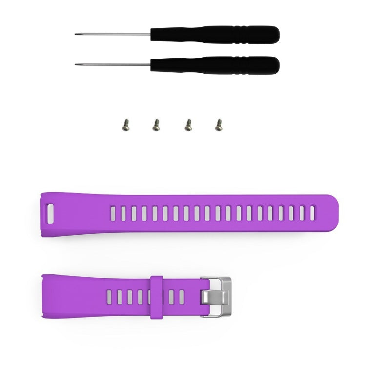 Silicone Sport Watch Band for Garmin Vivosmart HR(Purple) - Watch Bands by buy2fix | Online Shopping UK | buy2fix