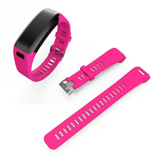 Silicone Sport Watch Band for Garmin Vivosmart HR (Rose Red) - Watch Bands by buy2fix | Online Shopping UK | buy2fix