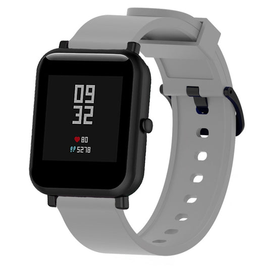 Silicone Glossy Sport Watch Band for Huami Amazfit Bip Lite Version 20mm(Grey) - Watch Bands by buy2fix | Online Shopping UK | buy2fix