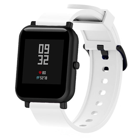 Silicone Glossy Sport Watch Band for Huami Amazfit Bip Lite Version 20mm(White) - Watch Bands by buy2fix | Online Shopping UK | buy2fix