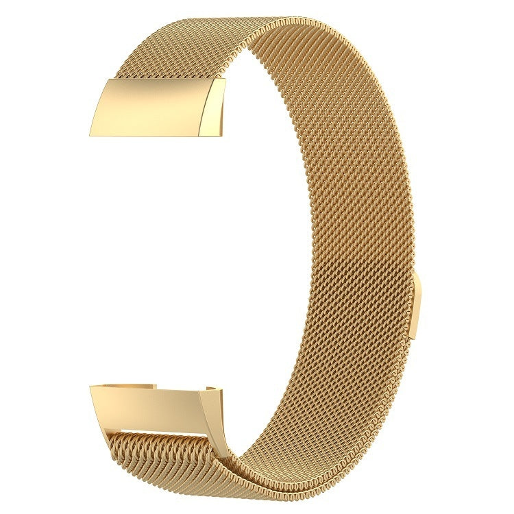 Stainless Steel Magnet Watch Band for FITBIT Charge 3, Size:Small, 187x18mm(Gold) - Watch Bands by buy2fix | Online Shopping UK | buy2fix
