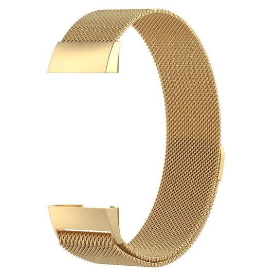 Stainless Steel Magnet Watch Band for FITBIT Charge 3, Size:Small, 187x18mm(Gold) - Watch Bands by buy2fix | Online Shopping UK | buy2fix