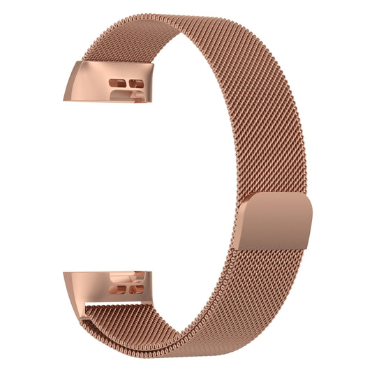 Stainless Steel Magnet Watch Band for FITBIT Charge 3, Size:Small, 187x18mm(Rose Gold) - Watch Bands by buy2fix | Online Shopping UK | buy2fix