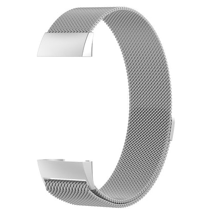 Stainless Steel Magnet Watch Band for FITBIT Charge 3, Size:Small, 187x18mm(Silver) - Watch Bands by buy2fix | Online Shopping UK | buy2fix