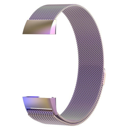 Stainless Steel Magnet Watch Band for FITBIT Charge 3, Size:Large, 217x18mm(Colorful Light) - Watch Bands by buy2fix | Online Shopping UK | buy2fix