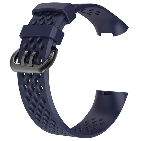 Square Hole Adjustable Sport Watch Band for FITBIT Charge 3(Aqua Blue) - Watch Bands by buy2fix | Online Shopping UK | buy2fix