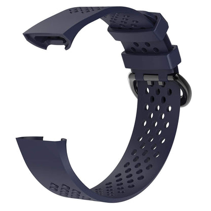 Square Hole Adjustable Sport Watch Band for FITBIT Charge 3(Aqua Blue) - Watch Bands by buy2fix | Online Shopping UK | buy2fix