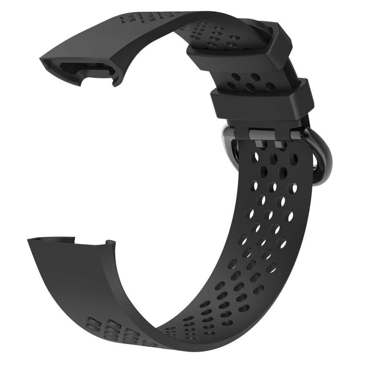 Square Hole Adjustable Sport Watch Band for FITBIT Charge 3(Black) - Watch Bands by buy2fix | Online Shopping UK | buy2fix