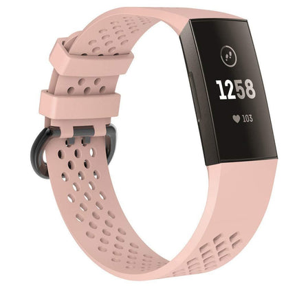 Square Hole Adjustable Sport Watch Band for FITBIT Charge 3(Pink) - Watch Bands by buy2fix | Online Shopping UK | buy2fix