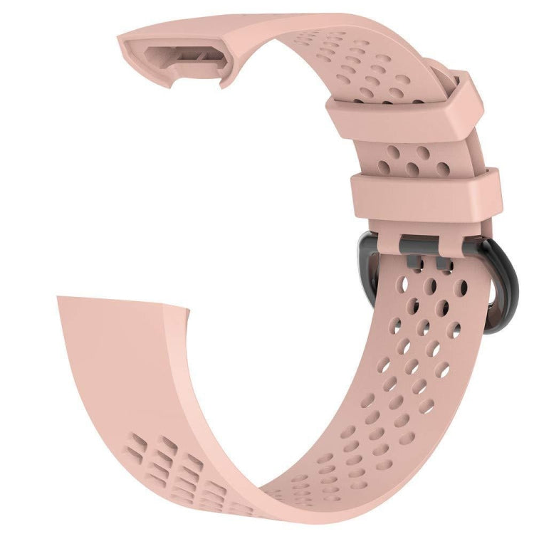 Square Hole Adjustable Sport Watch Band for FITBIT Charge 3(Pink) - Watch Bands by buy2fix | Online Shopping UK | buy2fix