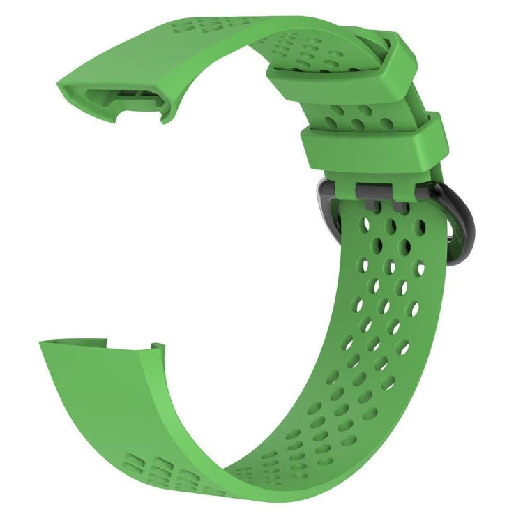Square Hole Adjustable Sport Watch Band for FITBIT Charge 3(Green) - Watch Bands by buy2fix | Online Shopping UK | buy2fix