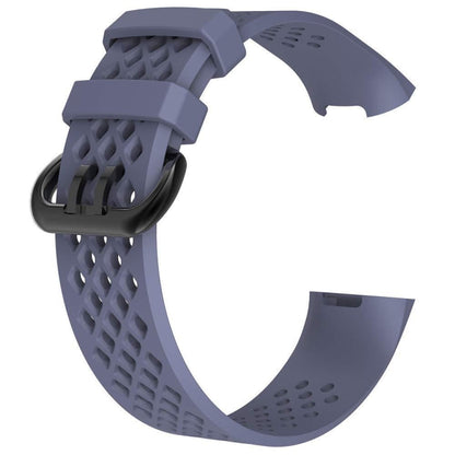 Square Hole Adjustable Sport Watch Band for FITBIT Charge 3(Grey) - Watch Bands by buy2fix | Online Shopping UK | buy2fix