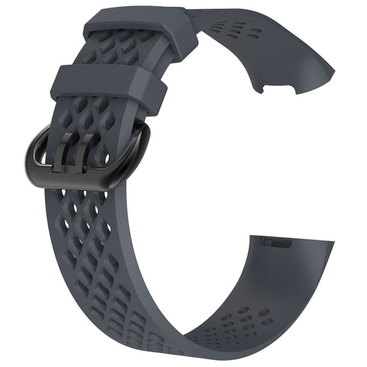 Square Hole Adjustable Sport Watch Band for FITBIT Charge 3(Navy Blue) - Watch Bands by buy2fix | Online Shopping UK | buy2fix