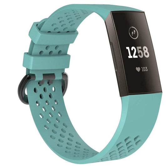 Square Hole Adjustable Sport Watch Band for FITBIT Charge 3(Tiffany Blue) - Watch Bands by buy2fix | Online Shopping UK | buy2fix