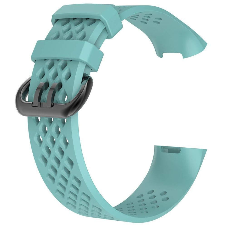 Square Hole Adjustable Sport Watch Band for FITBIT Charge 3(Tiffany Blue) - Watch Bands by buy2fix | Online Shopping UK | buy2fix