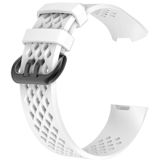 Square Hole Adjustable Sport Watch Band for FITBIT Charge 3(White) - Watch Bands by buy2fix | Online Shopping UK | buy2fix