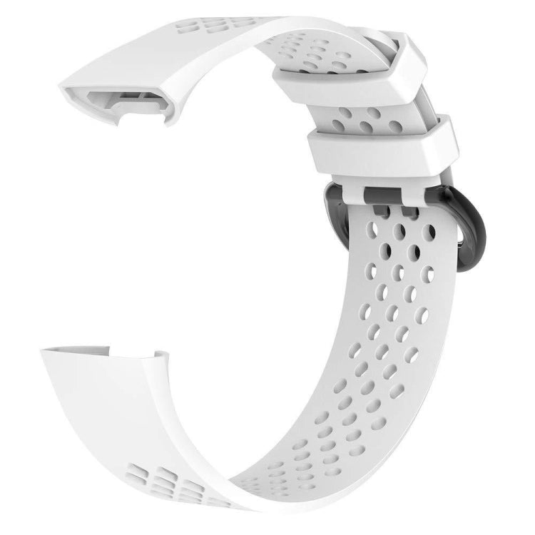 Square Hole Adjustable Sport Watch Band for FITBIT Charge 3(White) - Watch Bands by buy2fix | Online Shopping UK | buy2fix