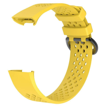 Square Hole Adjustable Sport Watch Band for FITBIT Charge 3(Yellow) - Watch Bands by buy2fix | Online Shopping UK | buy2fix