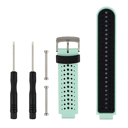 Two-colour Silicone Sport Watch Band for Garmin Forerunner 230 / 235 / 620 / 630 / 735XT(Black+green) - Watch Bands by buy2fix | Online Shopping UK | buy2fix