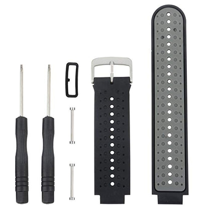 Two-colour Silicone Sport Watch Band for Garmin Forerunner 230 / 235 / 620 / 630 / 735XT(Black Grey) - Watch Bands by buy2fix | Online Shopping UK | buy2fix