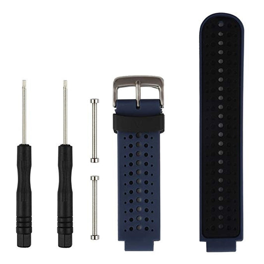 Two-colour Silicone Sport Watch Band for Garmin Forerunner 230 / 235 / 620 / 630 / 735XT(Black Blue) - Watch Bands by buy2fix | Online Shopping UK | buy2fix