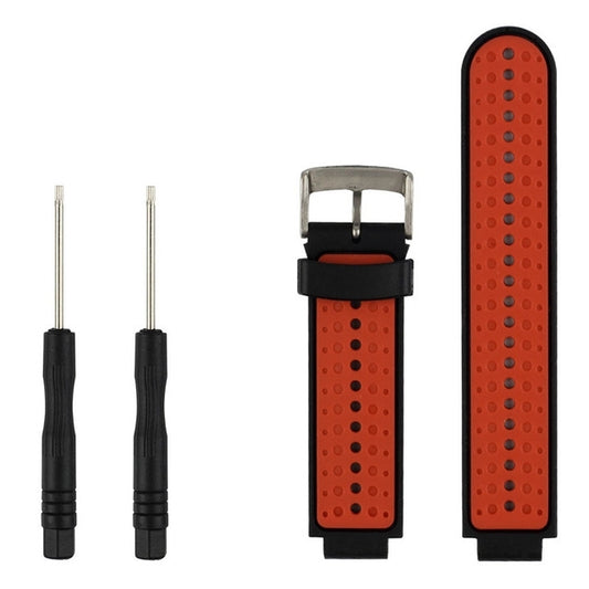 Two-colour Silicone Sport Watch Band for Garmin Forerunner 230 / 235 / 620 / 630 / 735XT(Black Red) - Watch Bands by buy2fix | Online Shopping UK | buy2fix