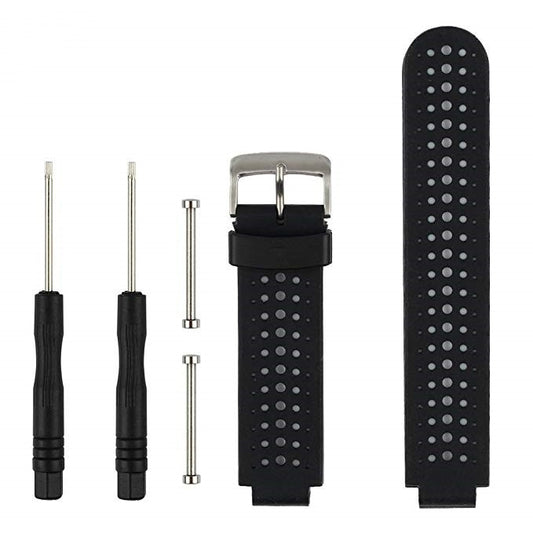 Two-colour Silicone Sport Watch Band for Garmin Forerunner 230 / 235 / 620 / 630 / 735XT(Black White) - Watch Bands by buy2fix | Online Shopping UK | buy2fix