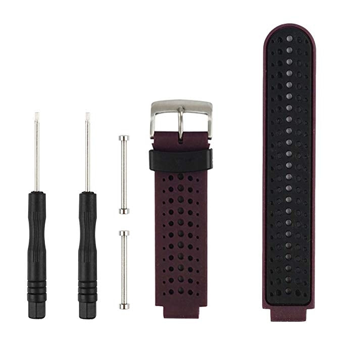 Two-colour Silicone Sport Watch Band for Garmin Forerunner 230 / 235 / 620 / 630 / 735XT(Purple) - Watch Bands by buy2fix | Online Shopping UK | buy2fix