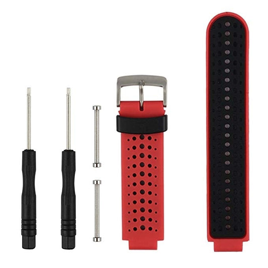 Two-colour Silicone Sport Watch Band for Garmin Forerunner 230 / 235 / 620 / 630 / 735XT(Red Black) - Watch Bands by buy2fix | Online Shopping UK | buy2fix