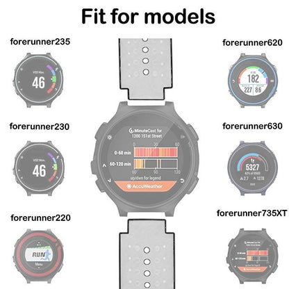 Two-colour Silicone Sport Watch Band for Garmin Forerunner 230 / 235 / 620 / 630 / 735XT(Black Grey) - Watch Bands by buy2fix | Online Shopping UK | buy2fix